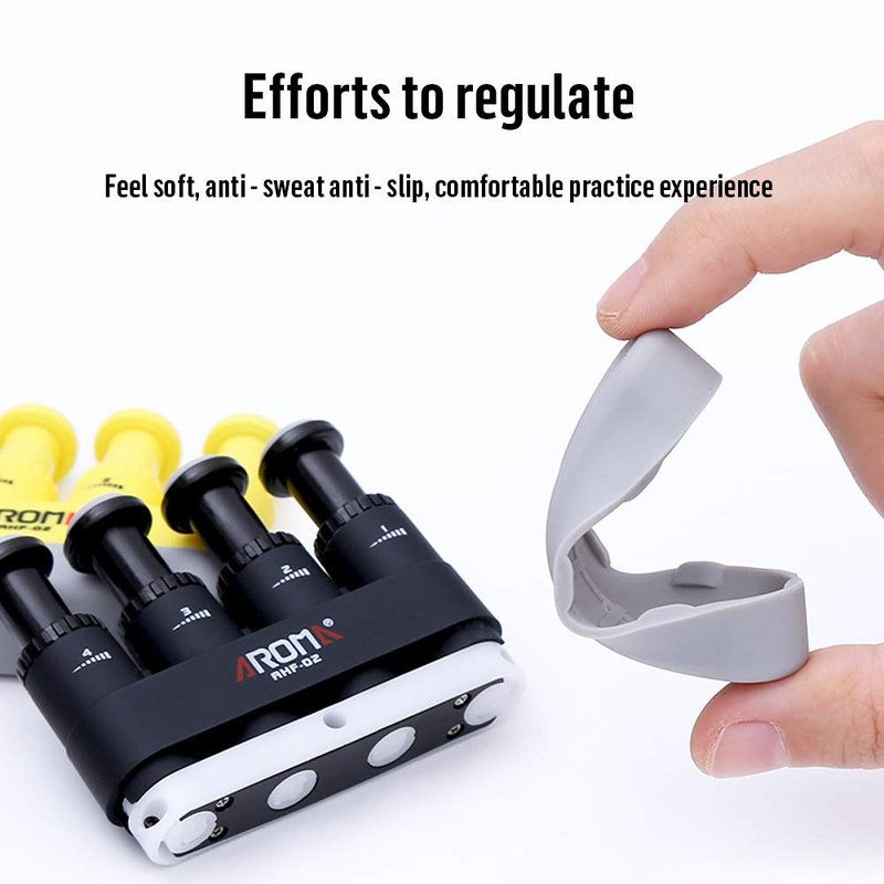 Hand Exerciser, Finger Exerciser (Hand Grip Strengthener)，2019 New Spring-Loaded, Finger-Piston System Improve Dexterity & Strength in Fingers, Hands, Forearms(Yellow)