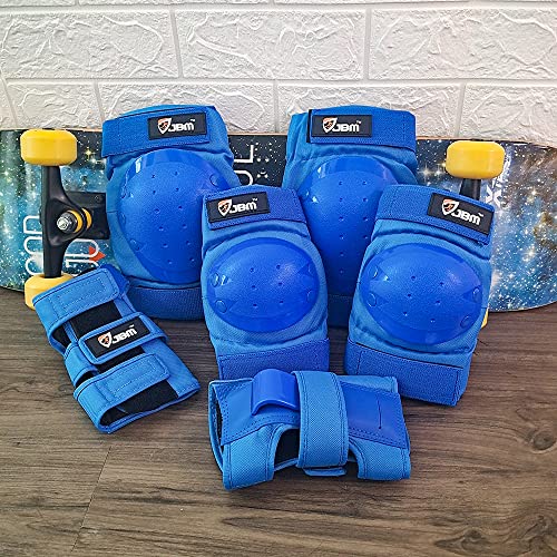 JBM Blue Large Adult & Kid Knee, Elbow & Wrist Protective Gear Set for Skating