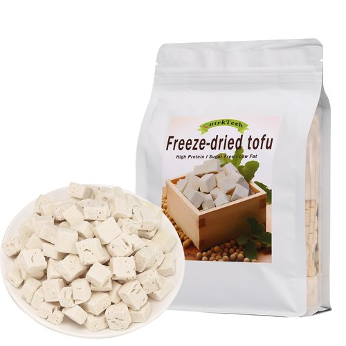 Freeze Dried Tofu Cubes,5.29oz-Sized High Protein Dehydrated Tofu – Instant Vegan Food for Ramen Toppings, Miso Soup, Hiking & Emergency Keto Meals