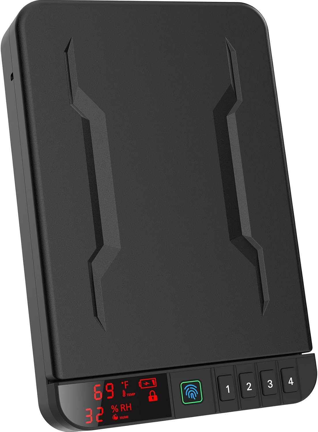 Z ZLJUAN Portable Gun Pistol Safe - Biometric Fingerprint & Keypad Lock | LCD Display, Black