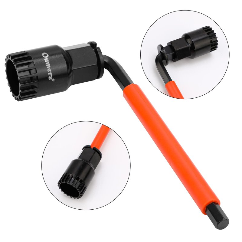 Oumers Bike Crank Puller Tool Set, Bike Crank Extractor + Bicycle Bottom Bracket Remover + 16mm Spanner Wrench + Hexagonal Wrench for Removing