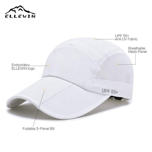 ELLEWIN 2 Pack Unisex Baseball Cap Foldable Sports Hat with UPF 50+ Runing Hat for Men and Women Dark Gray/Light Gray