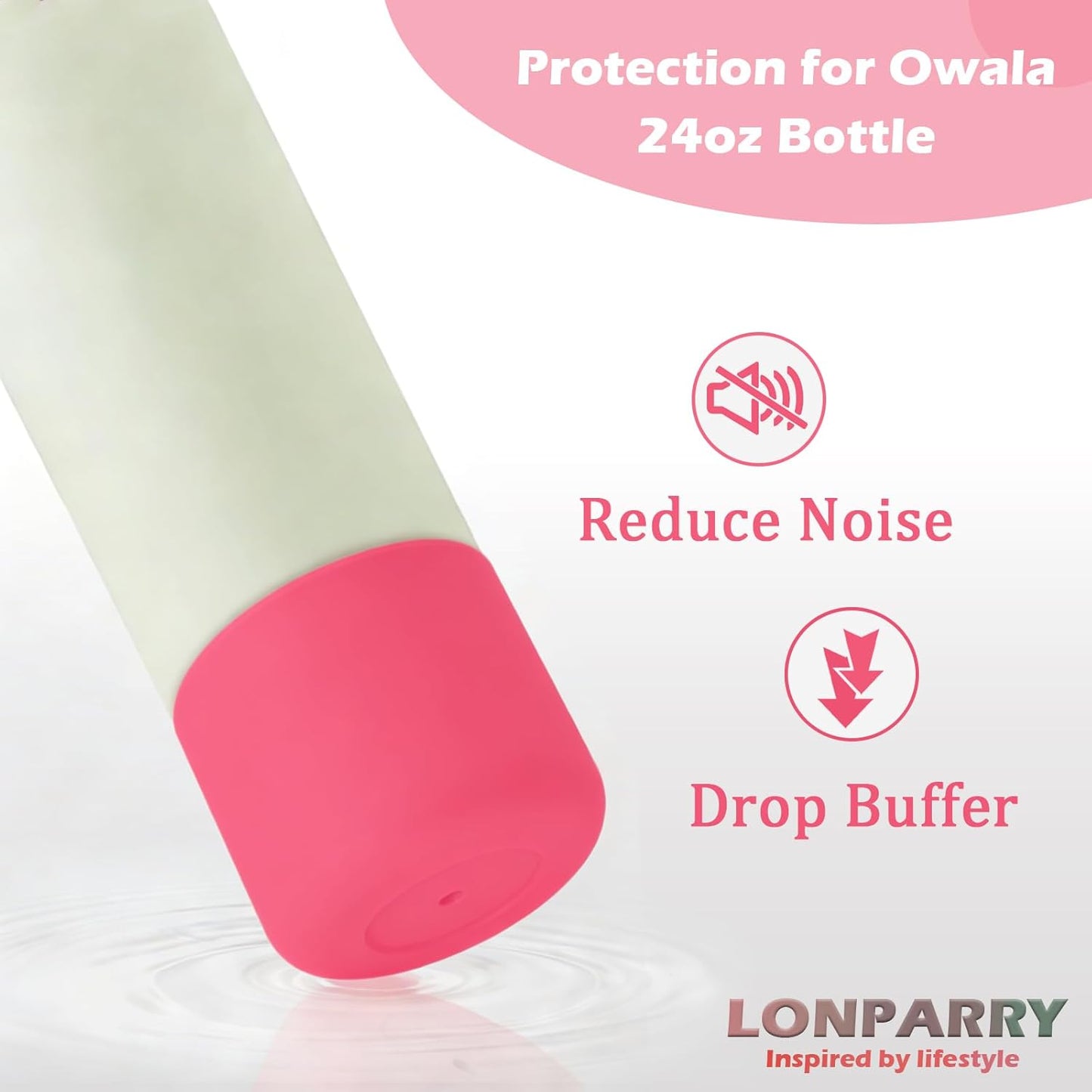 Owala Silicone Boot | 2-Pack Noise Reduction Rubber Bottom Protector for 24 oz Water Bottle