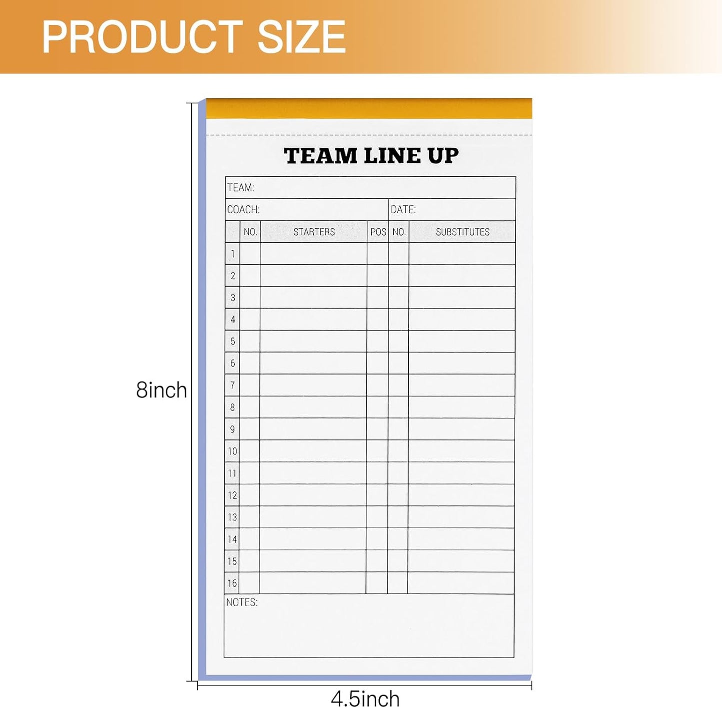 Regine Switzerland Softball/Baseball Lineup Cards - 60 Sets of 16 Player Carbonless Sheets | 4.5 x 8 in