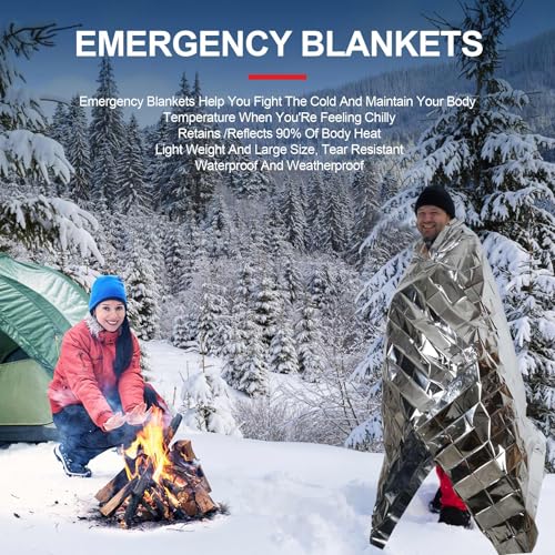 9 Pack Emergency Thermal Blankets - Waterproof Mylar Space Survival Gear