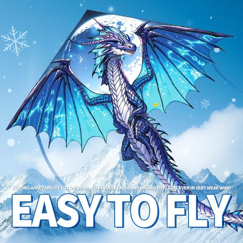 XIAOYAOJIN Dragon Kite - Easy to Fly for Kids & Adults | Perfect for Beach & Park Outdoor Fun