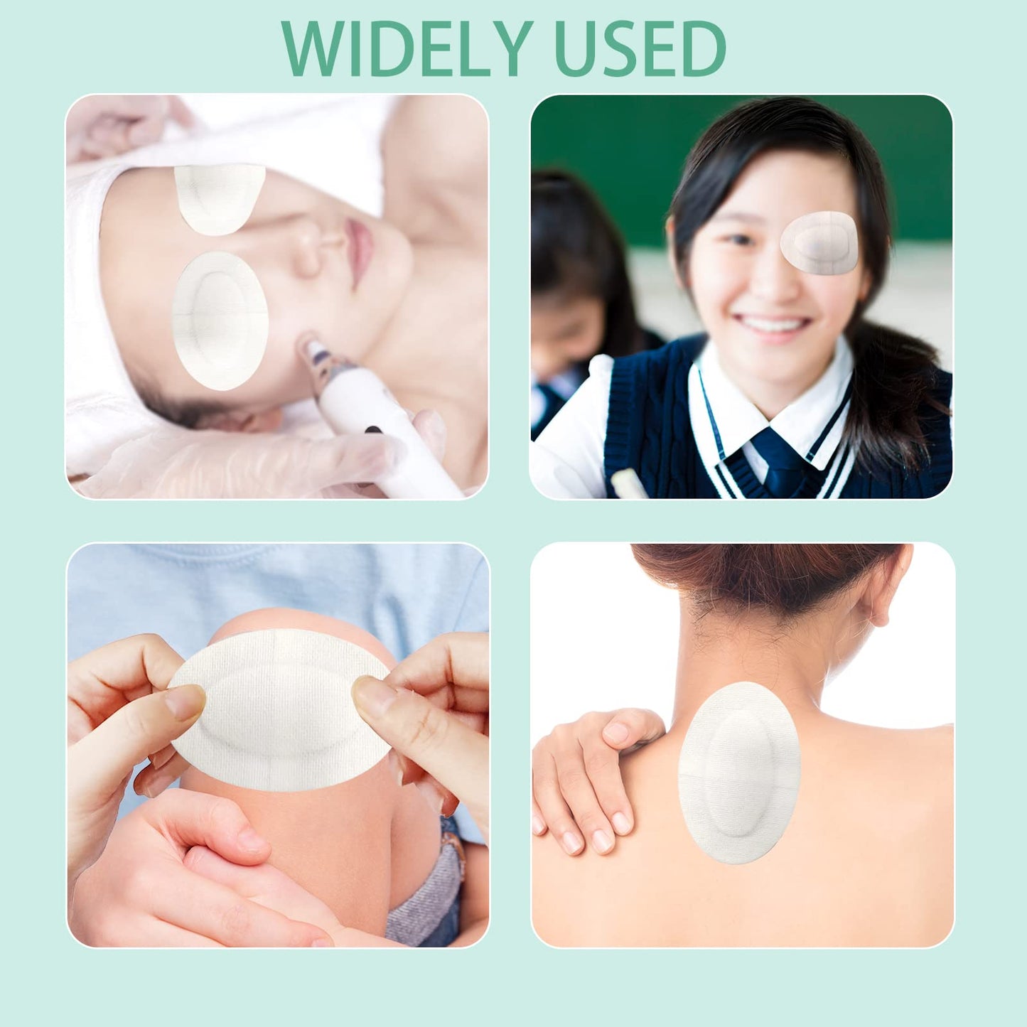 40pcs Non-Woven Eye Pads Patches Adhesive Bandages Wound Dressings for Adults