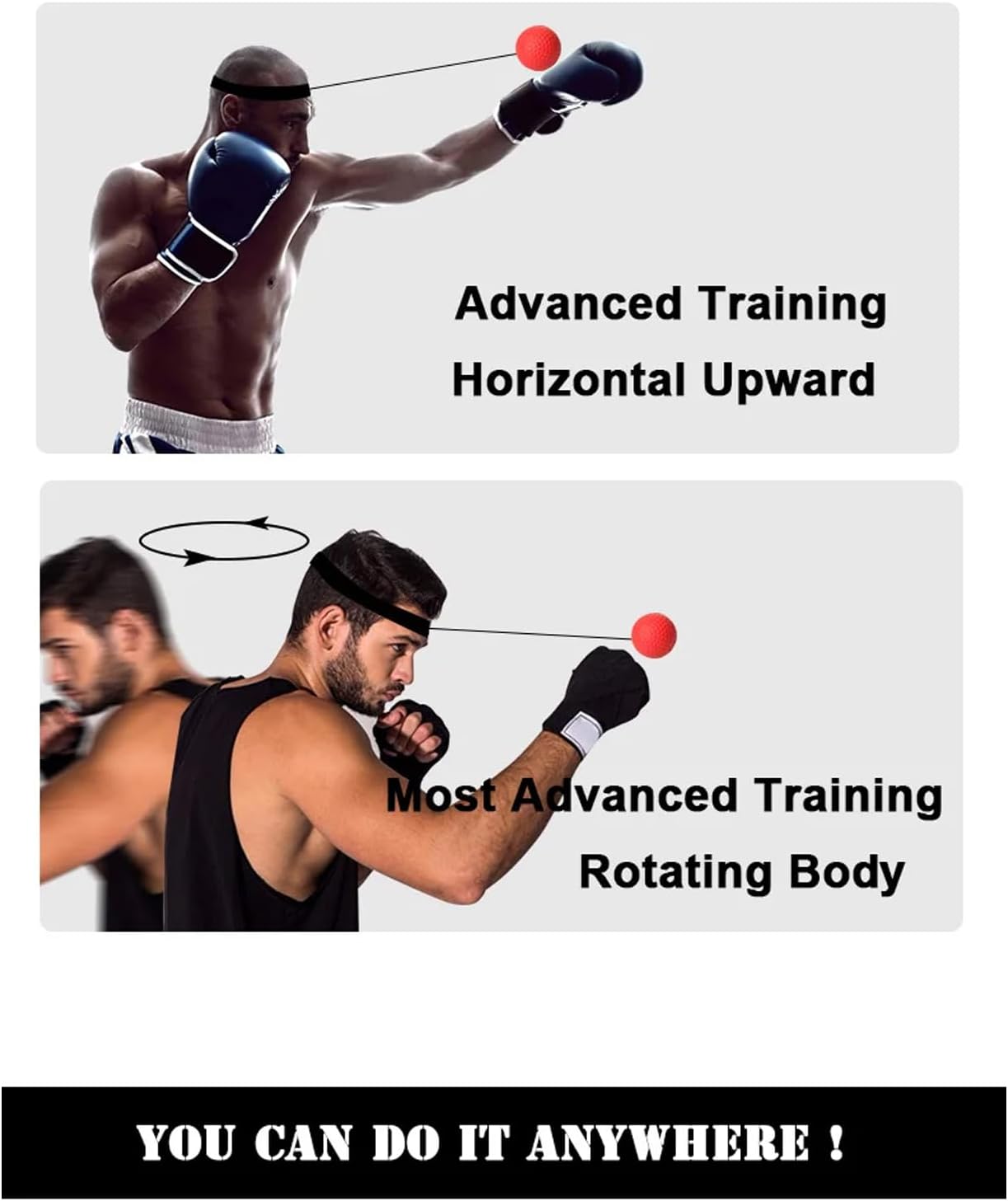 Skiennix Boxing Reflex Ball Headband Set - 4 Balls & 2 Adjustable Headbands for Training | Perfect Gift for Men & Kids