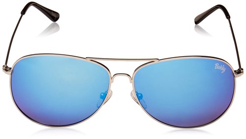 Berkley Diamond Sunglasses Silver/Smoke/Blue Mirror, Small/Medium