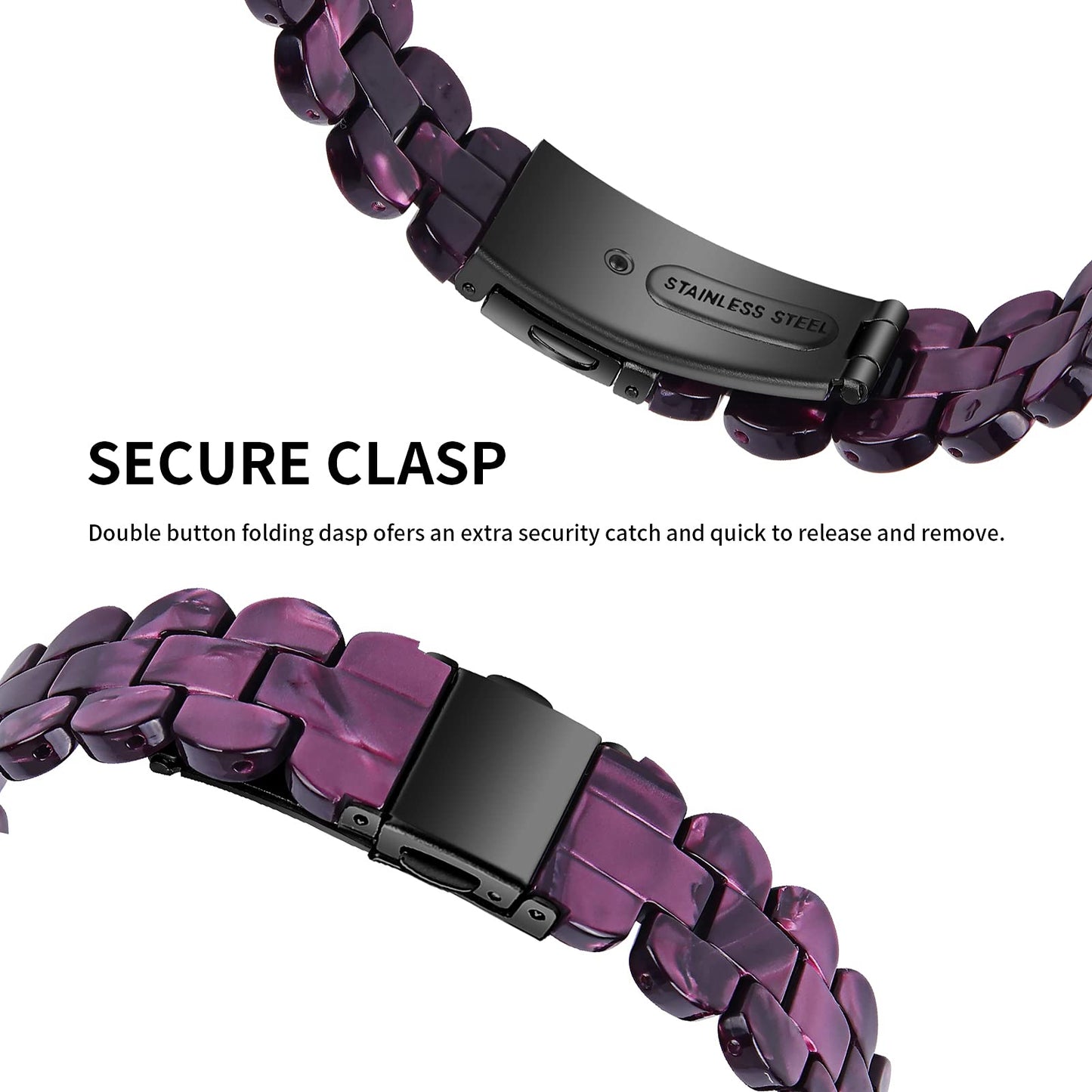 TenCloud Resin Wristband Compatible with Fitbit Inspire 3 Band for Women Men Lightweight Sport Bands (Purple)