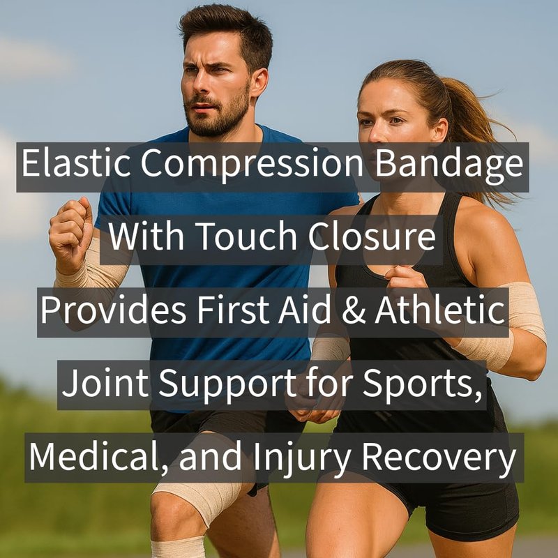 Vakly Elastic Bandage Wrap Roll 6" x 5 Yards (Pack of 10) – Self-Adherent Compression Bandage Roll for Knee, Ankle & Wrist, First Aid and Sports Use