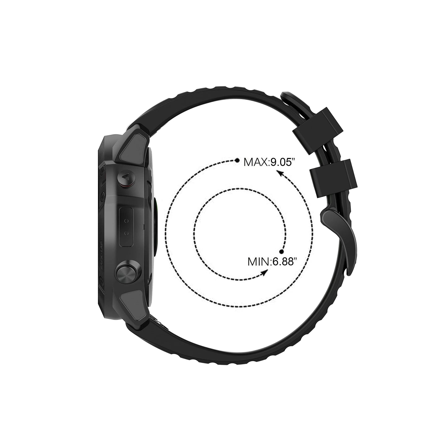 Compatible for Garmin Fenix 6X/6X Pro, 26mm Width Silicone Strap WatchBand Replacement for Garmin Fenix 6X/fenix 6X pro/Fenix 5X/Fenix 5X plus/Fenix 3 HR/D2 Charlie/D2 Delta PX/Descent MK1 (5 Colors)