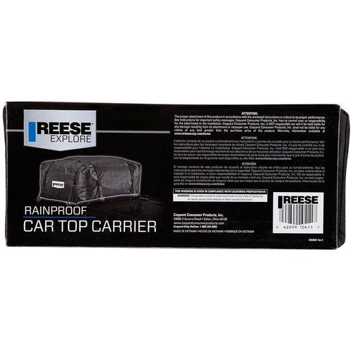 Reese Explore 1041100 Rainproof Car Top Carrier (15 Cubic Feet),Black