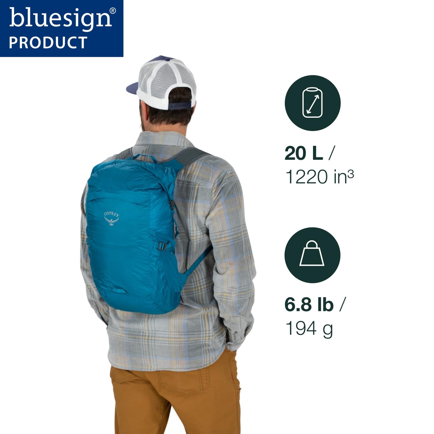 Osprey Ultralight 20L Dry Stuff Pack, Tundra Green