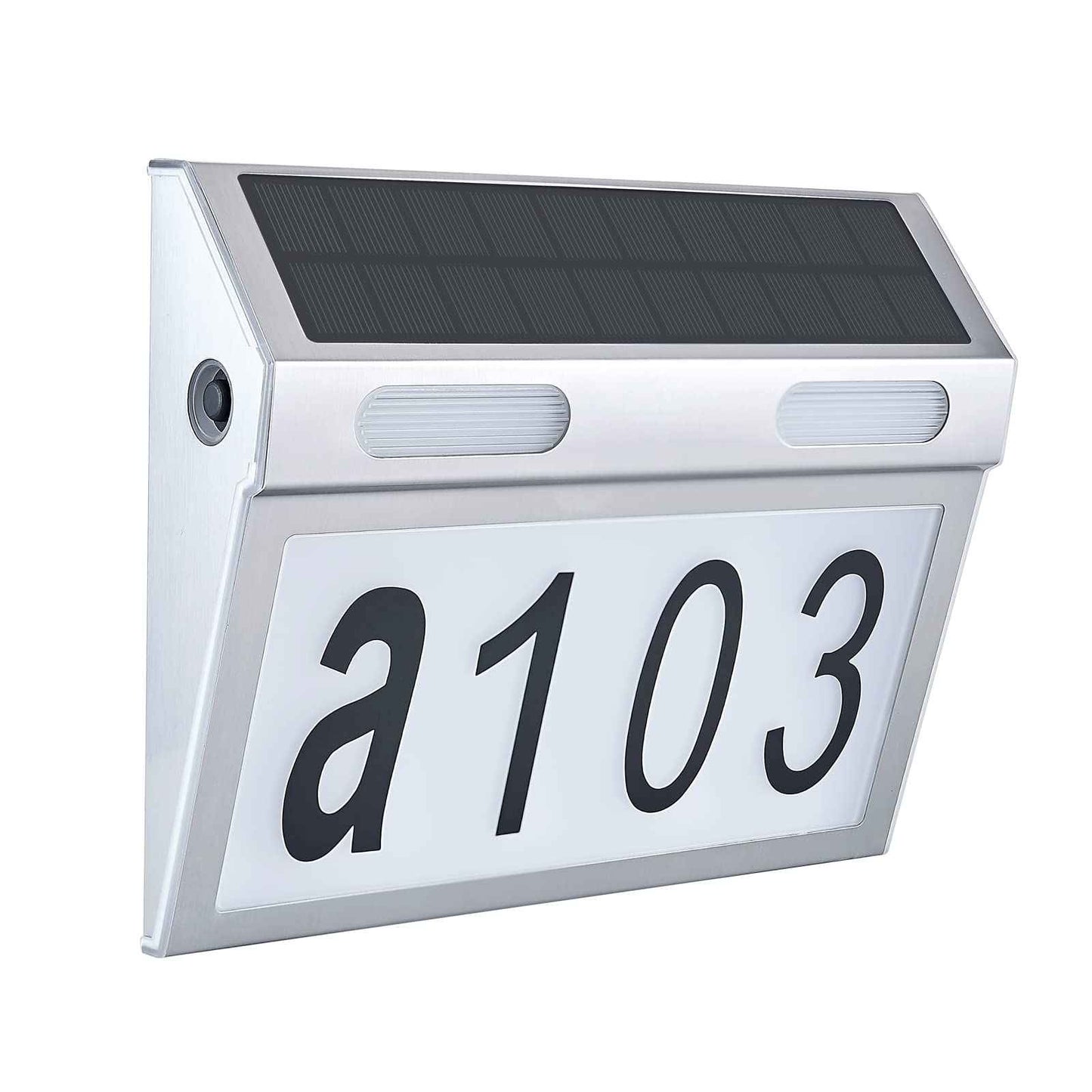 SNFKQPADJ Solar House Numbers for Outside Light Up - 3 Adjustable Color Temperatures (6000K/4000K/3000K)｜Stainless Steel Waterproof Address Sign｜Auto Light-Sensing & Easy Mount(Wall-mounted)