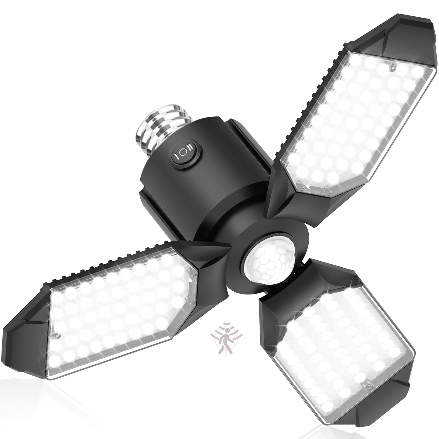 toberich Motion Sensor Garage Light, 8000LM LED Garage Lights Motion Activated, 3 Switch Modes, 6500K Indoor Motion Sensor Light Bulb for Garage, Stairway, Laundry Room, Basement (1 Pack)