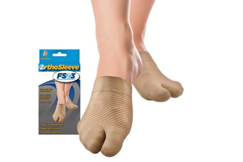 OrthoSleeve FS3 Forefoot Compression Sleeves Bunion Comforter and Split Toe Alignment Sleeve with Padded Toe Zone to Reduce Toe Friction and Reduce Forefoot Swelling…