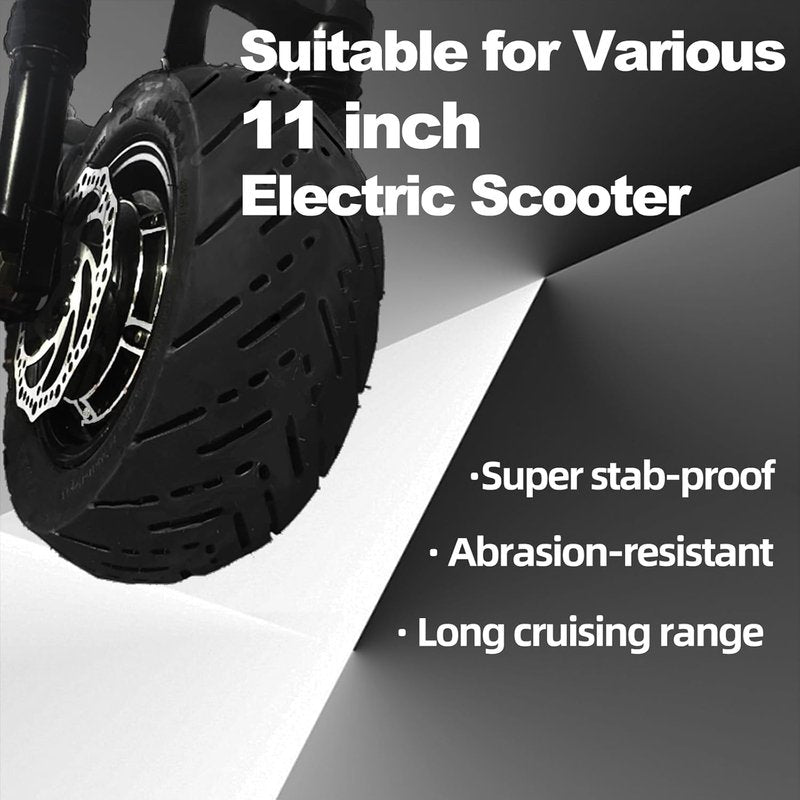 YONJILL 90/65-6.5 Self-Healing Electric Scooter Tire 11 Inch - Puncture Proof Tubeless Replacement Tire with Vibration Dampers, Compatible with Dualtron Zero 11X, Mini Pocket Bikes & City Commuter