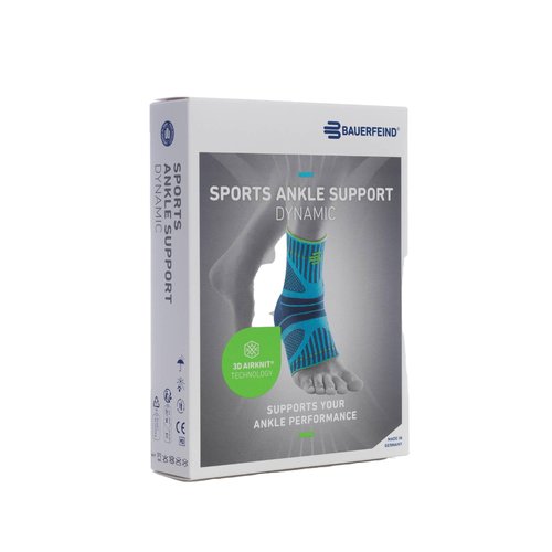 Bauerfeind Sports Ankle Support Dynamic - Ankle Compression Sleeve for Freedom of Movement - 3D AirKnit Fabric for Breathability - Premium Quality & Washable (M, Rivera)