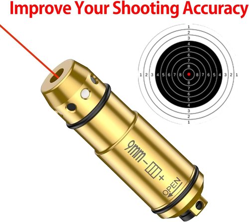 9MM Laser Training Cartridge - Chamber Extractor Tool for Dry Fire Practice & Shooting Training