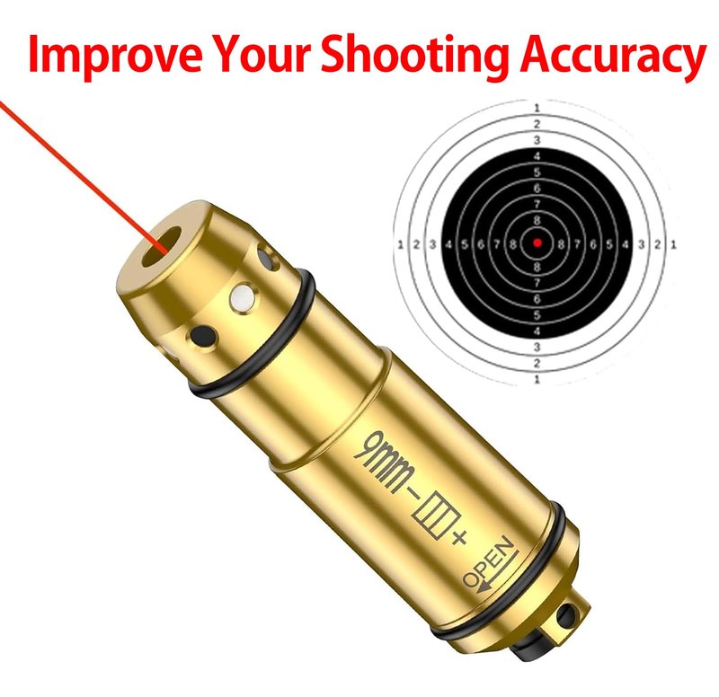 Gobxld 9MM Laser Training Cartridge with Chamber Extractor Tool and Dry Fire Laser Training System Practice and Shooting Training