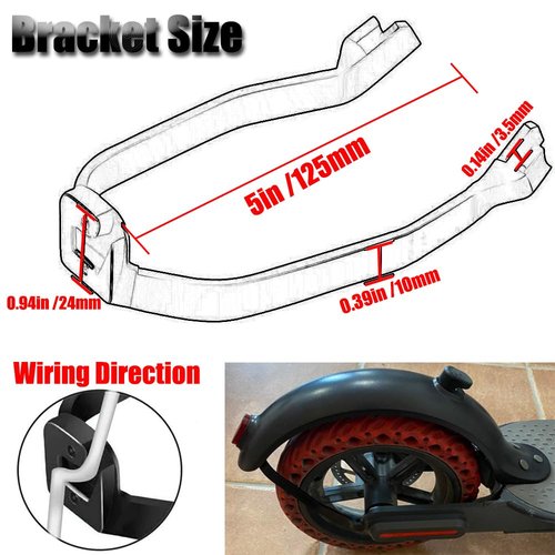 Kucehiup Rear Scooter Fender Bracket Scooter Mudguard Replacement Accessory Compatible for Xi-ao-m-i M-365/Pro 1S