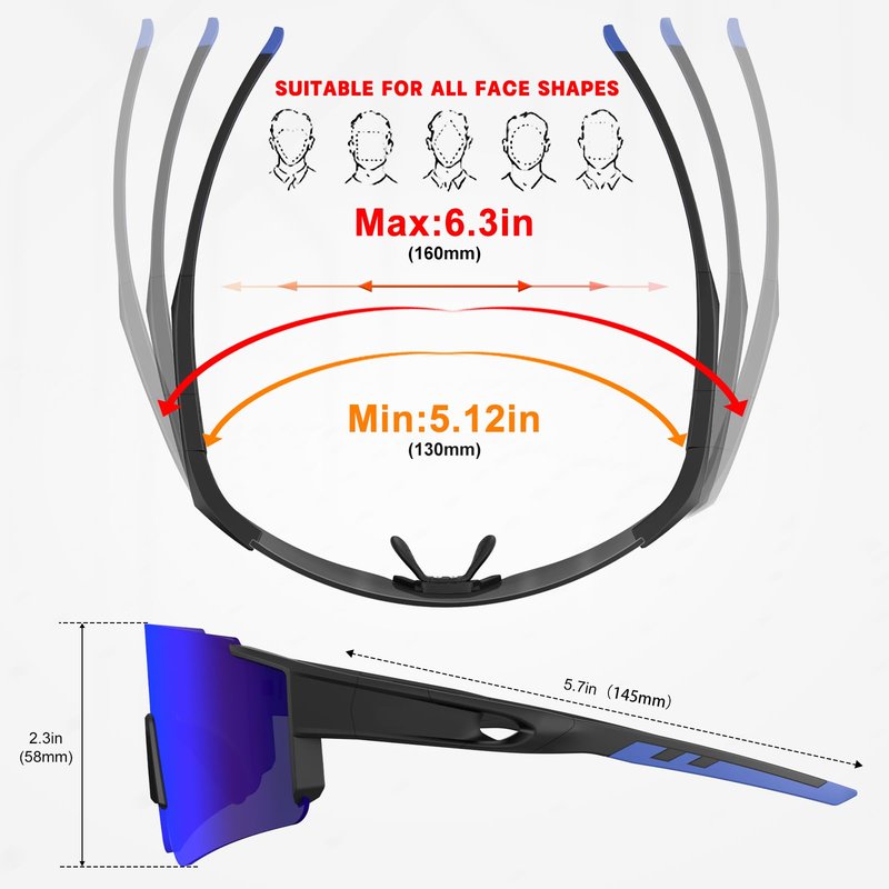 SPOTZRLXT Polarized Sports Sunglasses for Men Women,Running Baseball Fishing Sunglasses,Cycling MTB Bike Glasses UV400