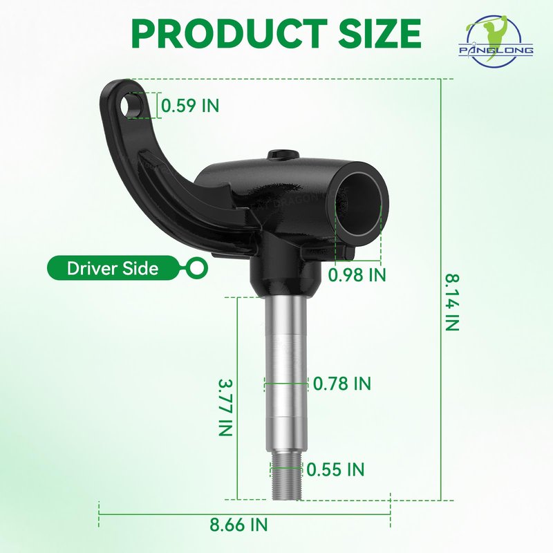 Panglong EZGO RXV Golf Cart Driver Spindle Assembly-Front Spindle Left, Suitable for 2008-Up EZGO RXV G & E, EZGO RXV Spindle Left Side Replace OEM# 601413 607413