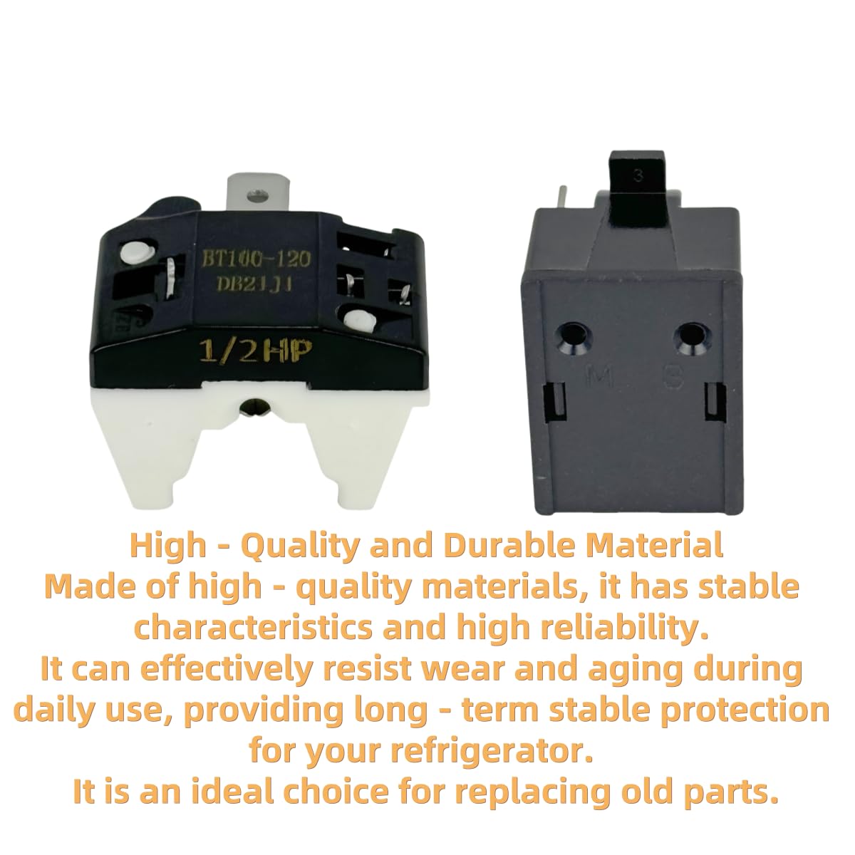 2 Sets of Compressor 4.7 Ohm 1-Pin PTC Starter/Start Relay and Overload Kit Compatible with Mini Fridges, Compact Refrigerators, Beverage & Wine/Beer Coolers, Deep Freezers, Beer/Wine Refrigerators