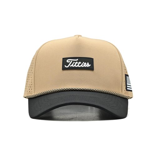 Curves & Clubs Titties Golf Hats Men – Funny Golf Hats for Men – One Size Adjustable Men’s Hat – Moisture-Wicking, Breathable & Durable Rope Hat – Perfect Golf Gift Tan