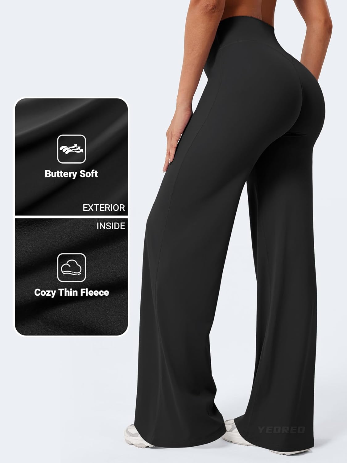 YEOREO High Waist Workout Leggings - No Front Seam, Buttery Soft Fabric | Available in 29", 31.5", 33", 35" Sizes
