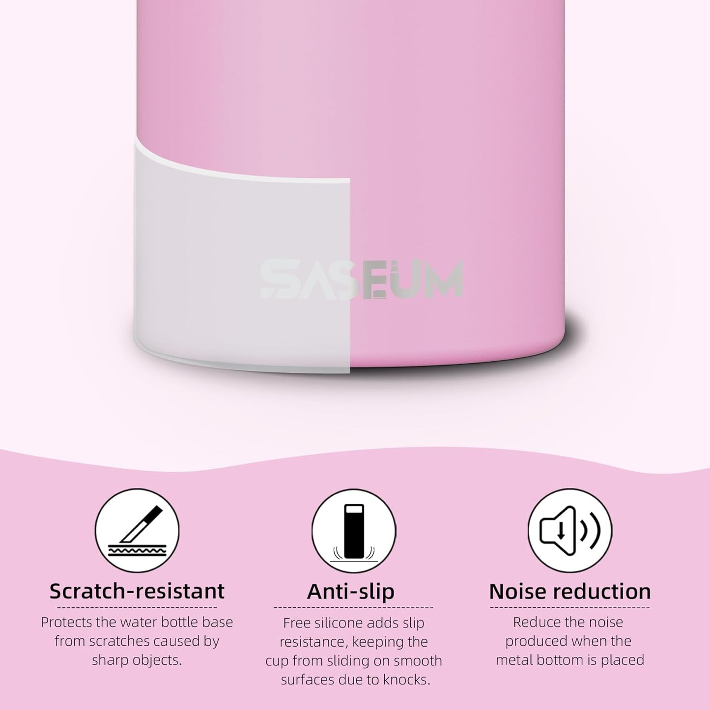 SASEUM 32oz Stainless Steel Sport Water Bottle - Double Wall Insulated Mug with Leak-Proof Lid | Pink