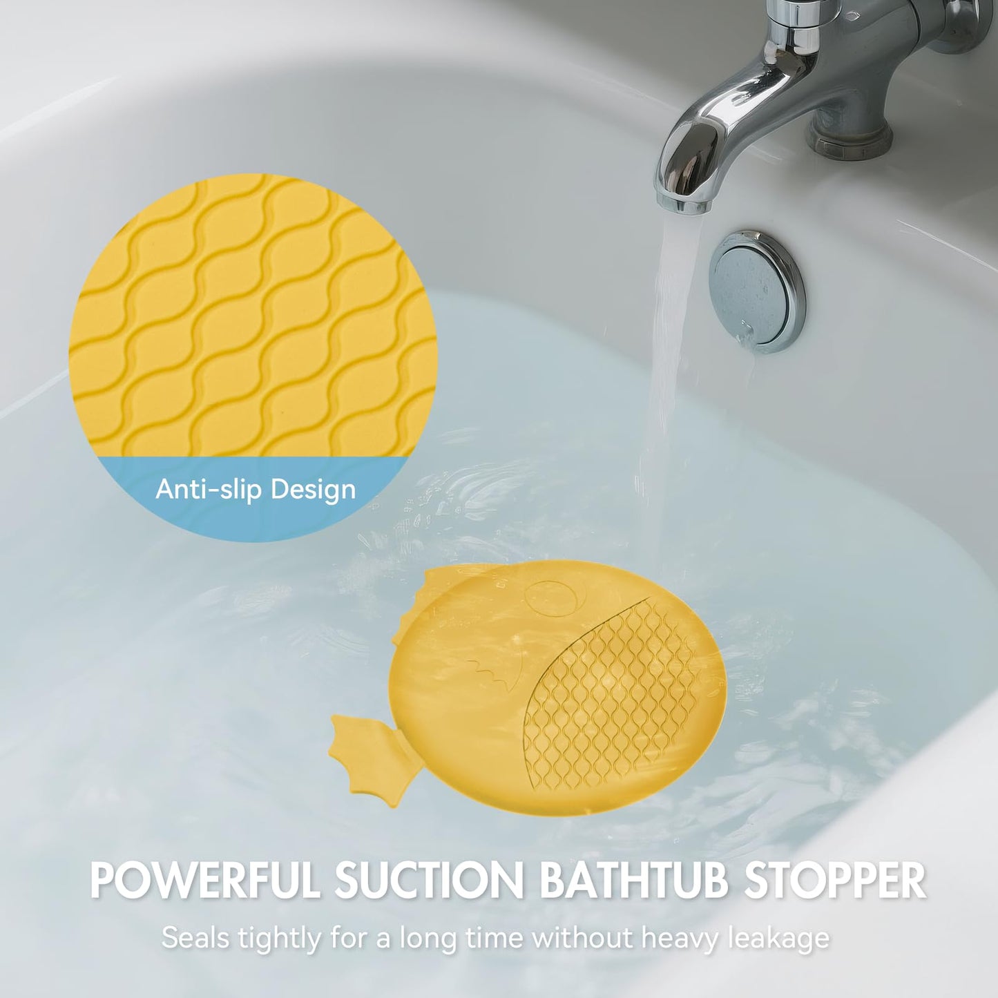 TRAPMATE Silicone Bathtub Drain Stopper/Good Grips Sink Stopper, Drain Cover for Shower, Bath, Kitchen Sink, 3 Pack (Patented Product)
