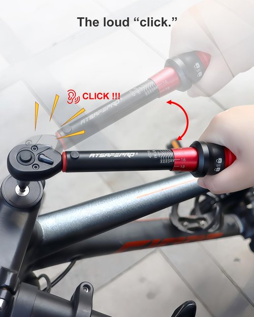 ATsafepro Inch Pound Torque Wrench-20-240 in.lb/2.3-27.1 Nm,1/4 Torque Wrench for Bike, Bicycle Maintenance,14-Piece Bike Torque Wrench Set,1/4 inch torque wrench-Dual Range Scales and Dual-Direction