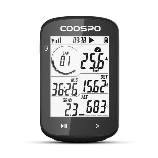 COOSPO CS300 GPS Bike Computer, Wireless Cycling Computer with 2.6 Auto-Backlight LCD Screen, Bluetooth5.0 ANT+ HR/S&C/Power Sensor Compatible, Bicycle GPS Computer for Road/Mountain Bike