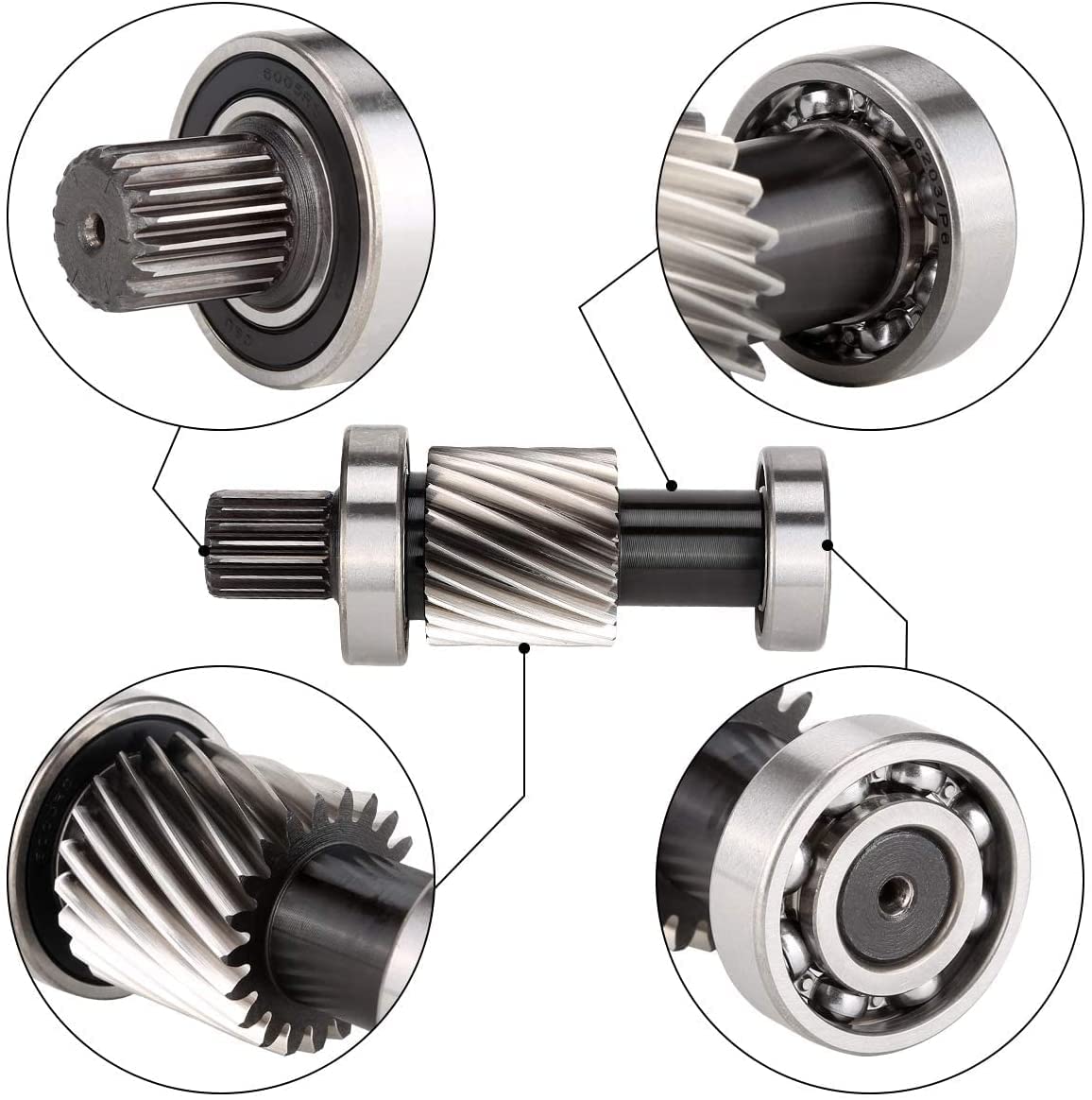10L0L Input Shaft Kit for EZGO TXT & Medalist 1994-up, Marathon 1988-1994 Electric Golf Cart, 21 Tooth Spline Gear 1.5" Diameter, Replaces OEM 26926-G01 28095-G01 612556