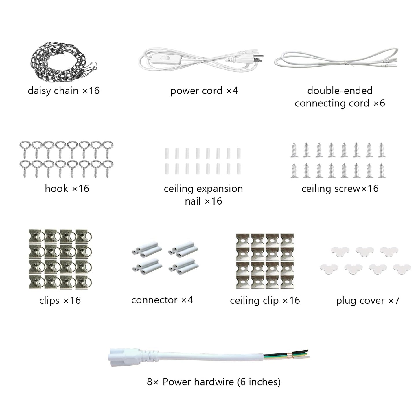 EPESTOEC 8Pack 4FT LED Shop Light Garage Lights,42W 5000K 6300LM White Light,Hanging/Surface Mount for Warehouse Workshop Basement,Linkable LED Shop Lights,Plug and Play