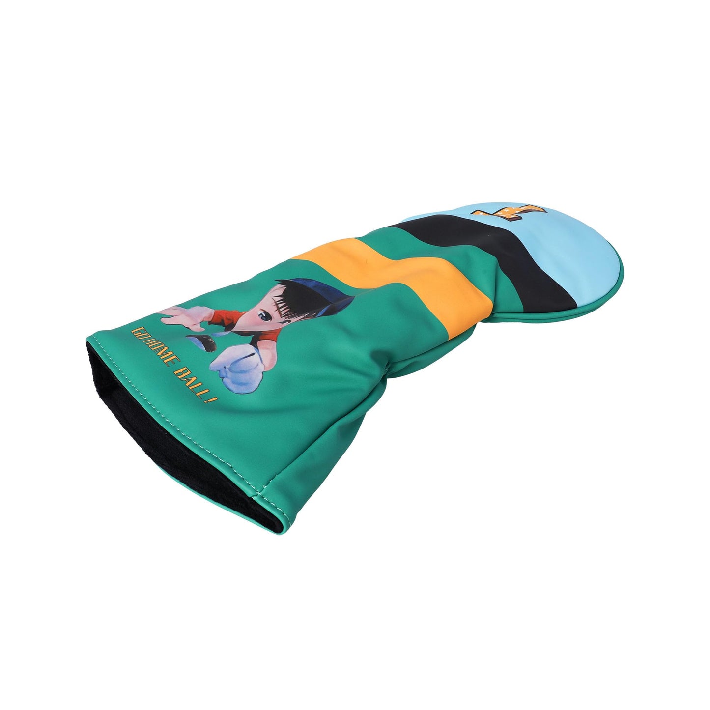 Golf Club Head Cover, Leather Golf Driver Head Covers 460CC with Replaceable Embroidery Badges (Go Home, Ball)