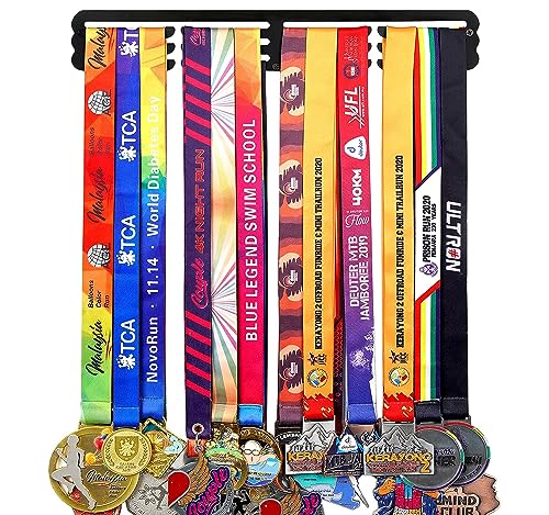 Personalized Medal Display Hanger for 60 Medals - Wall Mount Award Rack