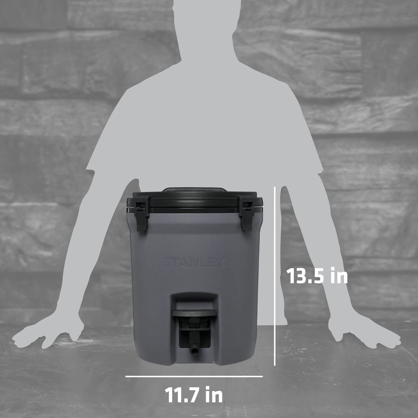 Stanley Adventure Fast Flow Water Jug 2 Gallon | Leakproof Ice Water Dispenser | Insulated Beverage Cooler | Easy Pour Spigot and Latched Foam Lid | BPA-Free | Charcoal
