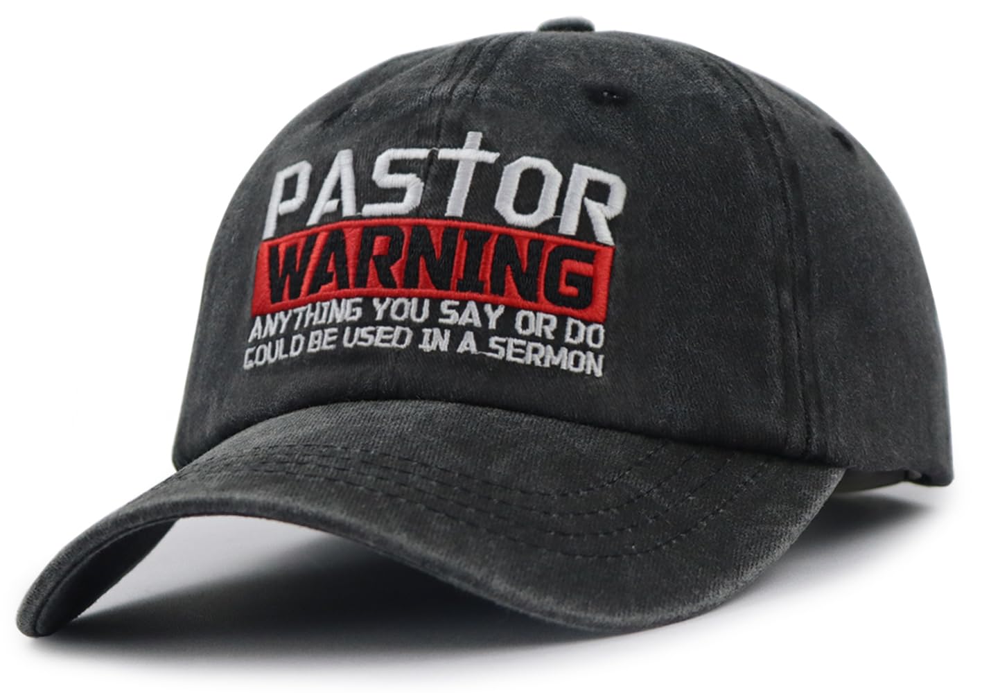 Pastor Appreciation Gifts for Men Women, Christian Jesus Cross Hat, Funny Pastor Baseball Cap, Christmas Easter Birthday Gifts for Papa Mama Dad Mom Black