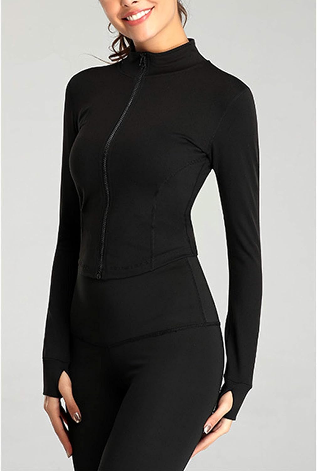 Tanming Women's Full Zip Workout Jacket - Seamless Design for Yoga & Running | Slim Fit, Versatile Style