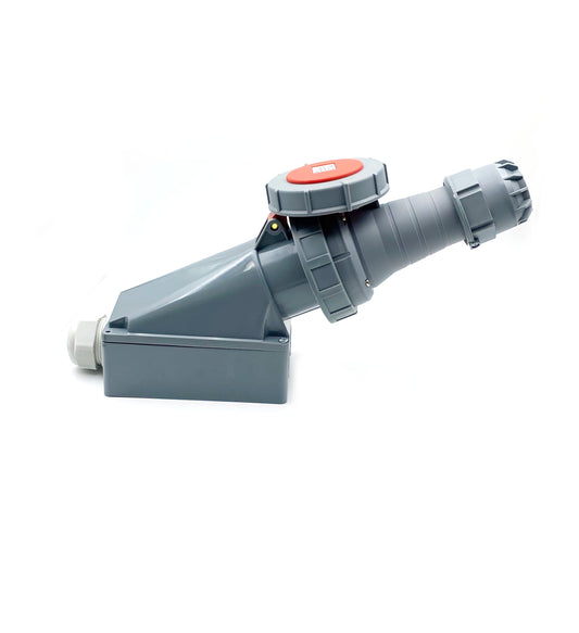 1Set 63A 4Pin Industrial Connector Plug Socket, 4Pin 63A 380V-415V 3P+E 6H IEC60309 IP67 Waterproof Connector Power Connecting Industrial Surface Mounted Socket Set for Aviation and Industry