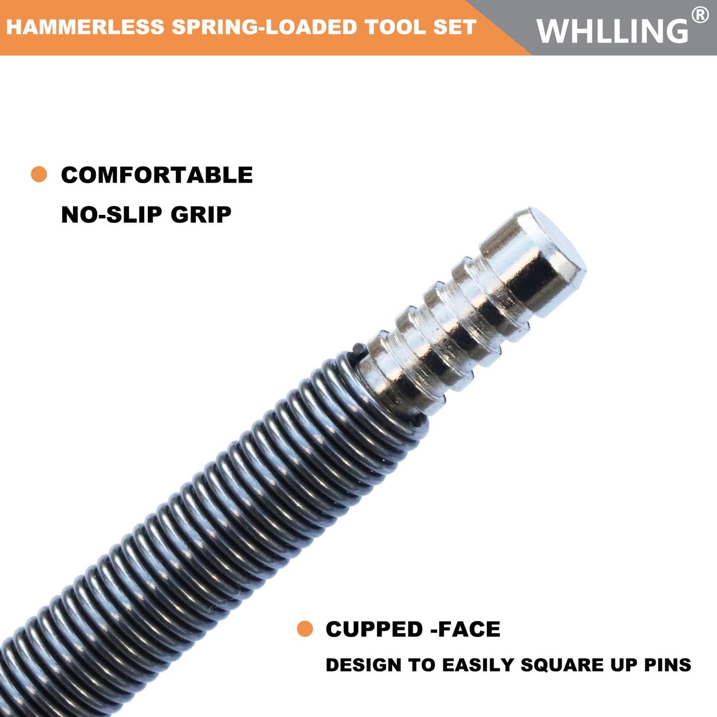 WHLLING Hammerless Door Pin Removal Tool, Spring Driven Door Hinge Pin Remover Tool, 3500 PSI Striking Hinge Pin Tool