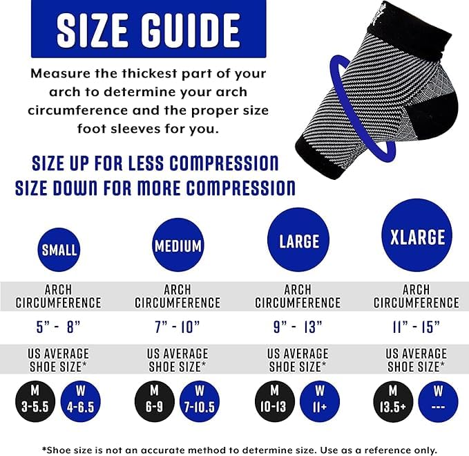 Compression Socks for Plantar Fasciitis Relief - Medium Black