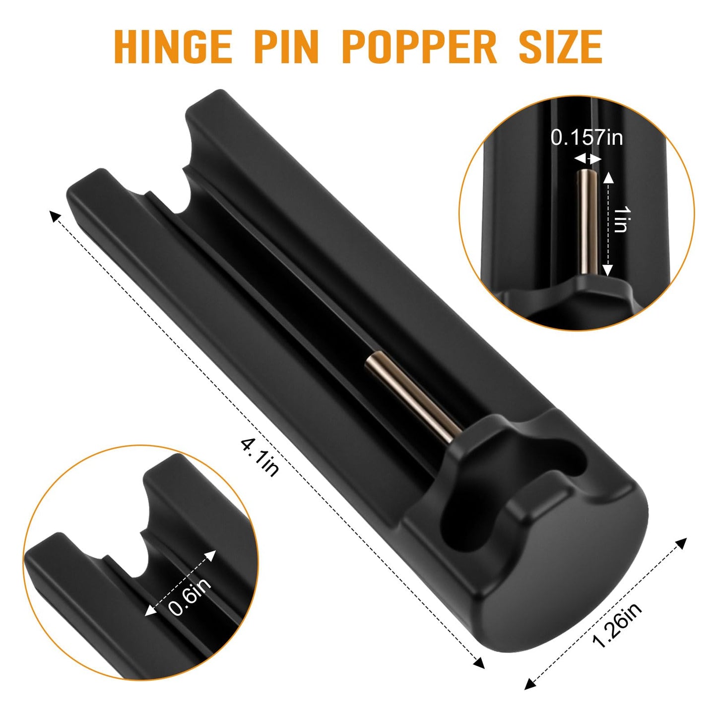 Door Hinge Pin Remover Tool Replacement for Hinge Outlet Pin Popper, Quick and Safe Door Pin Removal Without Surface Damage, Durable Plastic and Steel Pin, Fits Most Hinges, 1 Pack