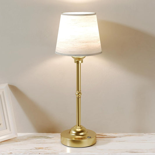 Rechargeable Cordless Table Lamps - 2 Pack, Stepless Dimming LED Desk Light for Bedroom & Cafe