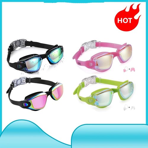 Aegend Kids Swim Goggles - Pack of 2 Comfortable Swimming Goggles for Ages 3-14 | Unisex Design