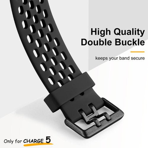 6 Pack Band Compatible with Fitbit Charge 5 Bands Women Men - Breathable Sport Band Soft Waterproof Replacement Wristbands Strap for Fitbit Charge 5 Advanced Fitness Tracker, 3 Pack