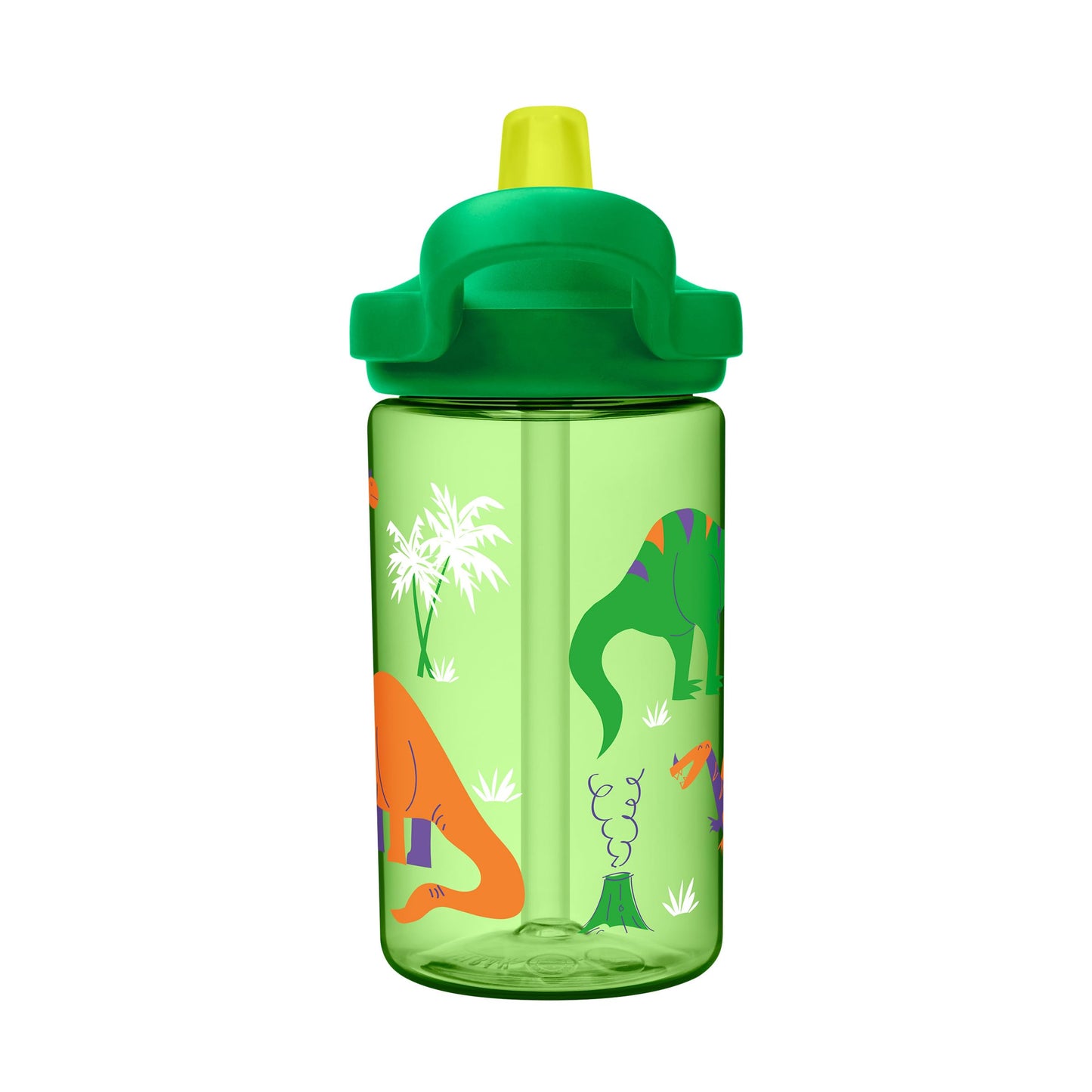 CamelBak Eddy+ Kids Water Bottle with Bite Valve Straw, Leak‑Resistant Easy‑Sip Design for Everyday Hydration, 14oz, Dinosaur Island